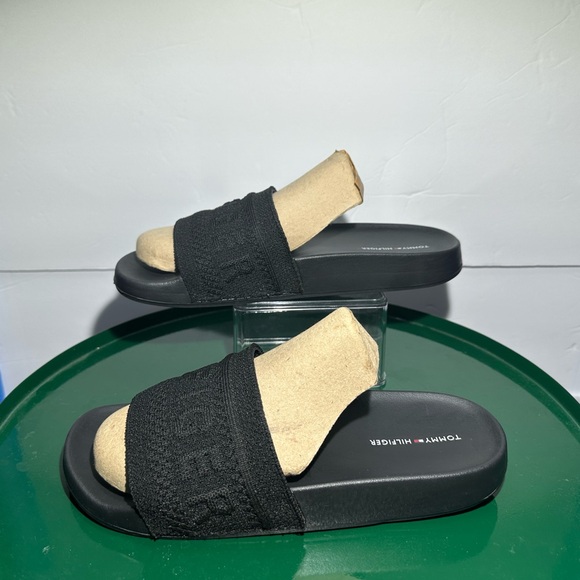 Tommy Hilfiger Womens Dollop Slide Sandals Size 8M Black Knit - Picture 2 of 6